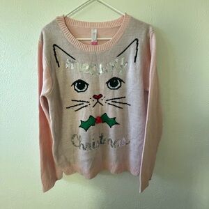 Pink Cat Meowy Christmas Holiday / Christmas Sweater